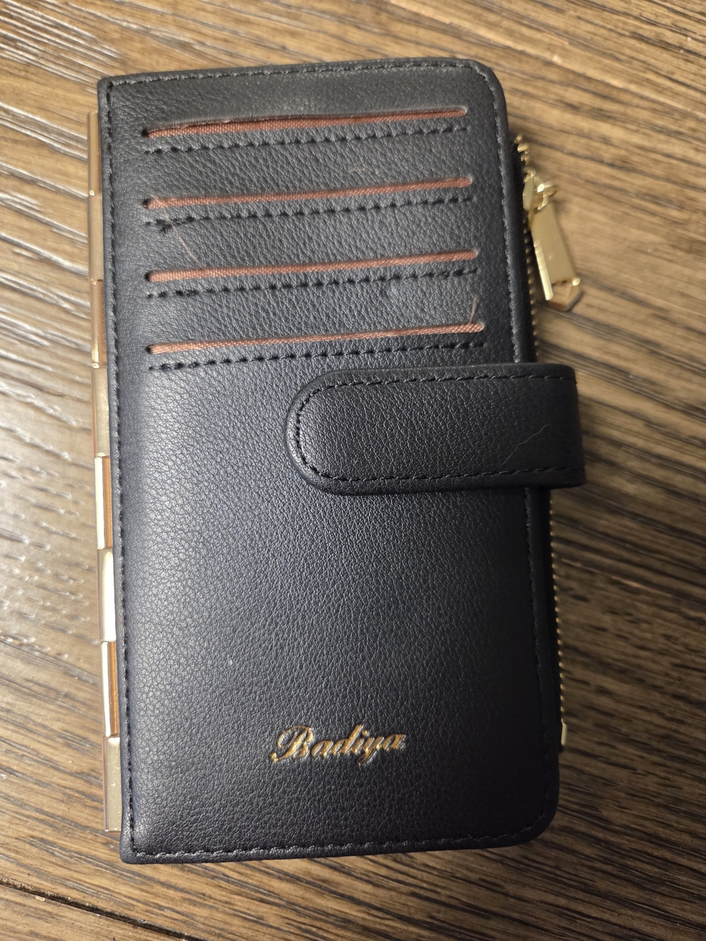 Black Leather Wallet Phone Case with Card Slots